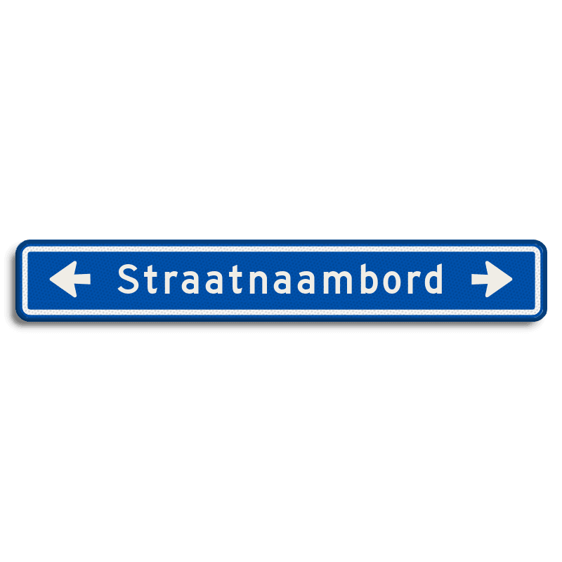 Straatnaambord 18 karakters 1000x150 mm met pijl NEN 1772
