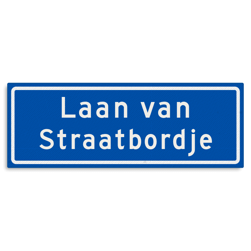 Straatnaambord KOKER 700x250mm - max. 24 karakters - 2 regelig NEN1772