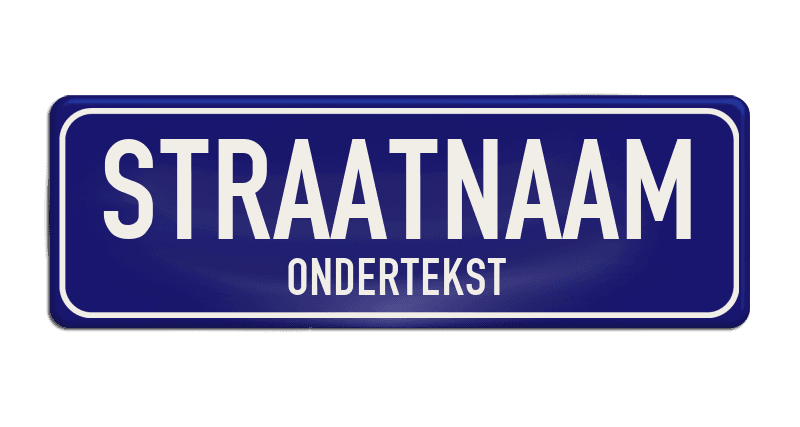 Straatnaambord aluminium DOR 600x200mm met ondertekst - type Binnenstad