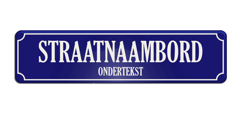Straatnaambord aluminium DOR 800x200mm met ondertekst - type Binnenstad