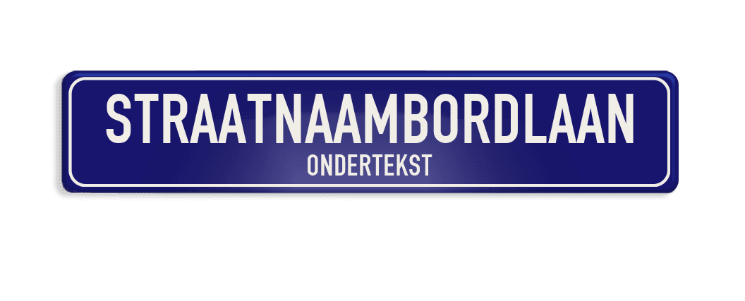Straatnaambord aluminium DOR 1000x200mm met ondertekst - type Binnenstad