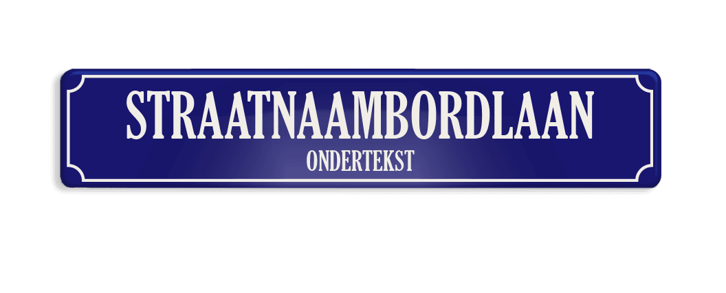 Straatnaambord aluminium DOR 1000x200mm met ondertekst - type Binnenstad