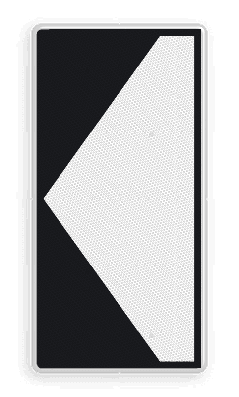 Scheepvaartbord BPR F.2a links - smal- Richtingaanduiding met zijborden