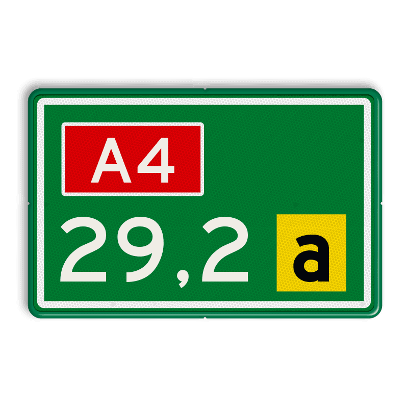 Hectometerbord RVV BB08 500x320mm met letter