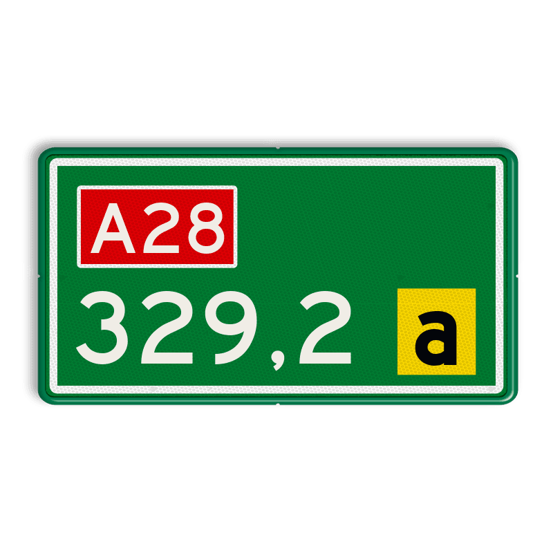Hectometerbord RVV BB08 600x320mm met letter