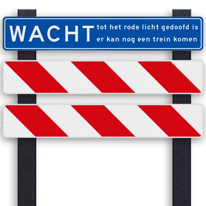 Spoorwegovergang hekwerk voor bewaakte overgang - linkse uitvoering - klasse 3 reflecterend