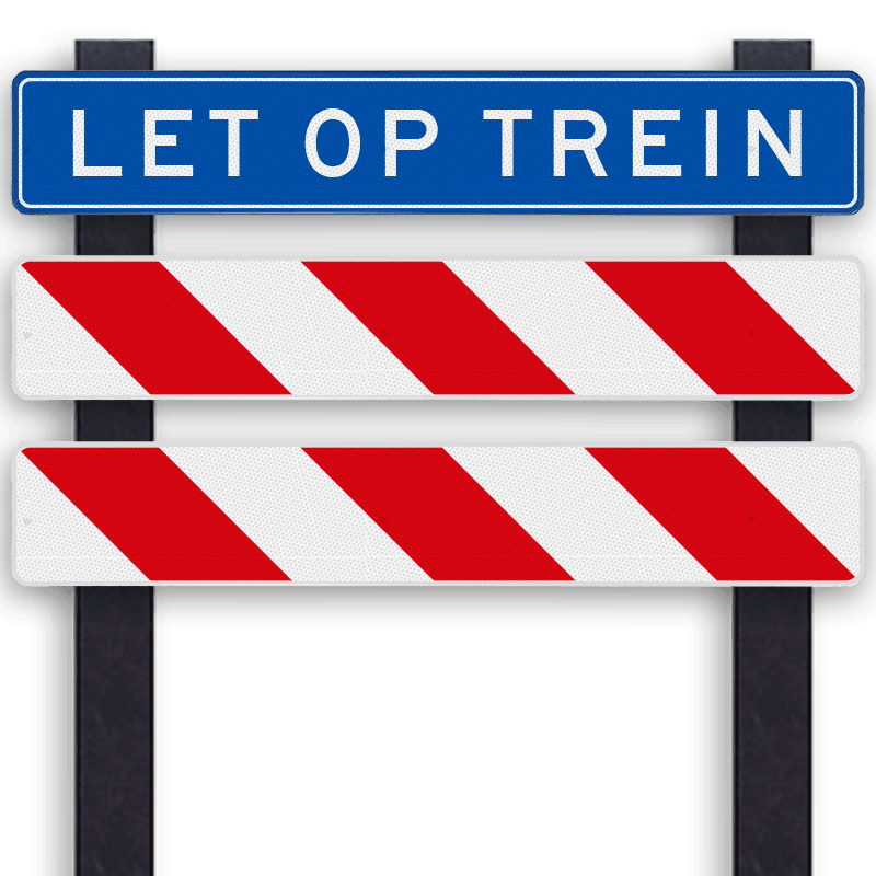 Spoorwegovergang hekwerk voor onbewaakte overgang - linkse uitvoering - klasse 3 reflecterend