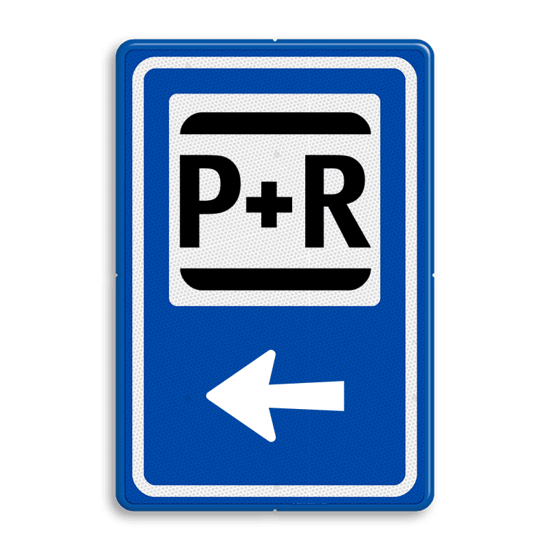 Verkeersbord RVV BW101Sp03 - Informatiepuntverwijzing met aanpasbare pijlrichting