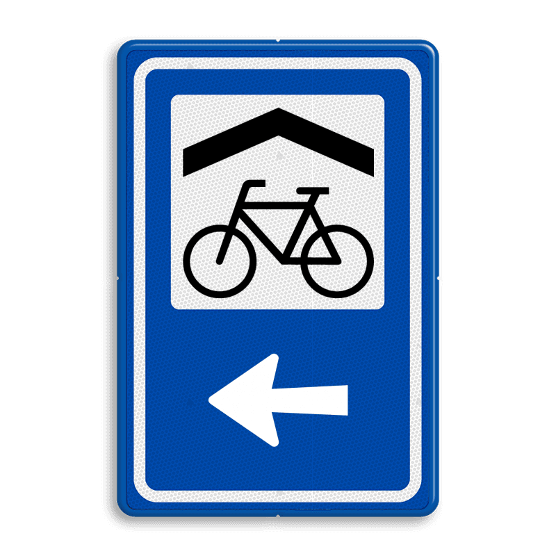 Verkeersbord RVV BW210 - Overdekte Fietsenstalling met aanpasbare pijlrichting
