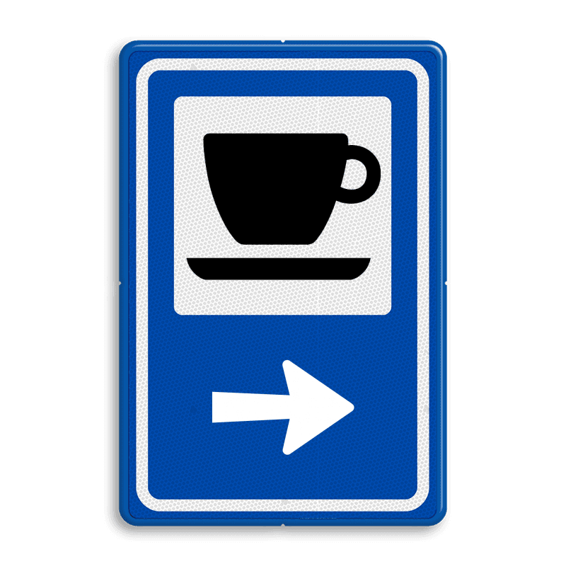 Routebord BW101 (blauw) - 1 pictogram met aanpasbare pijl