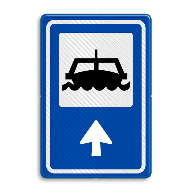 Routebord BW101 (blauw) - 1 pictogram met aanpasbare pijl
