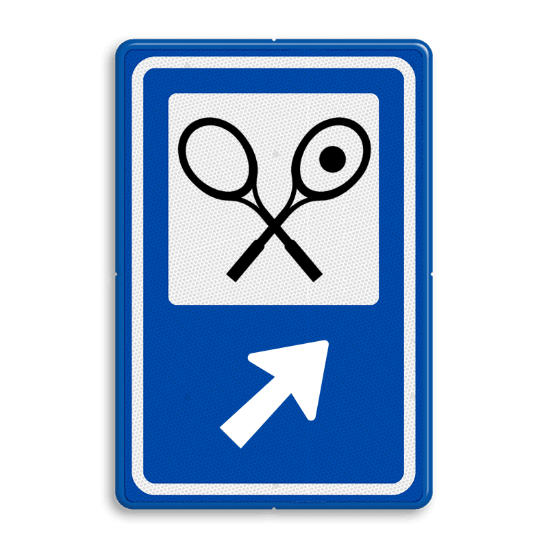 Routebord BW101 (blauw) - 1 pictogram met aanpasbare pijl