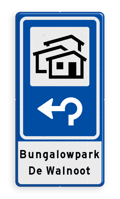 Routebord BW101 (blauw) - 1 pictogram met aanpasbare pijl en tekstvlak