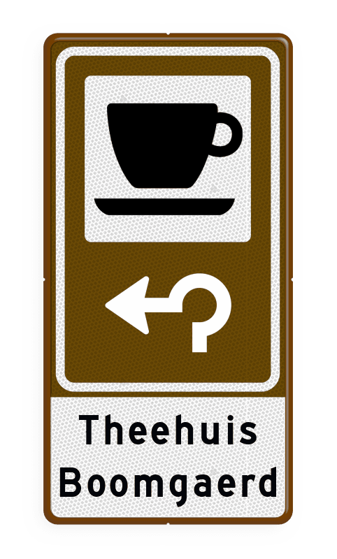 Bewegwijzeringsbord voor Horeca met tekst en pijl