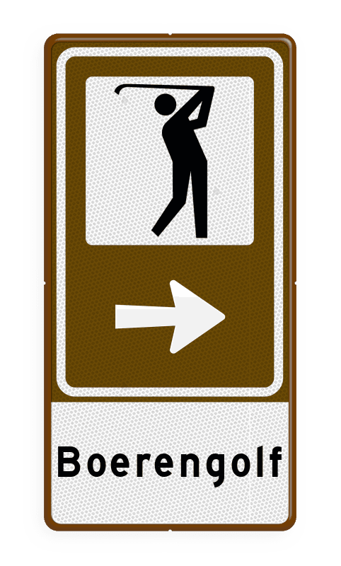 Routebord BW101 (bruin) - 1 pictogram met aanpasbare pijl en tekstvlak