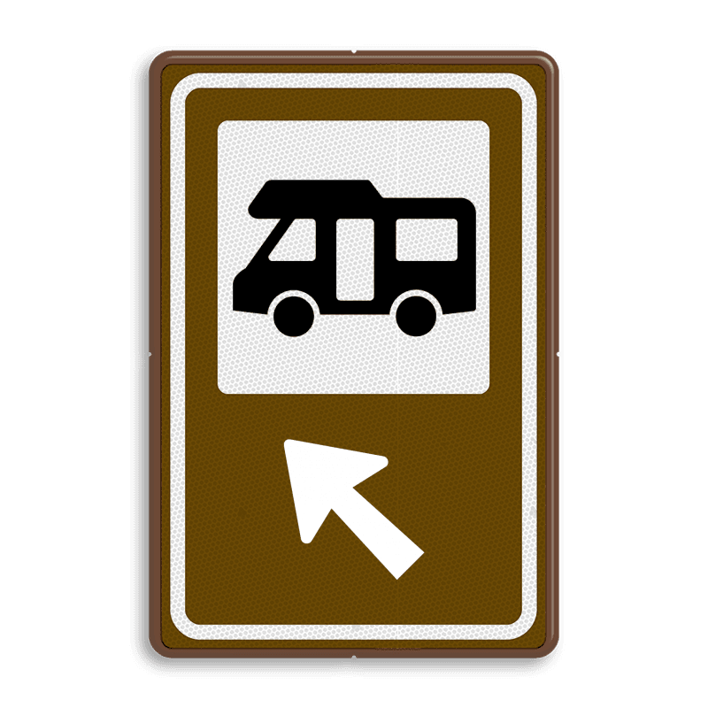 Routebord BW101 (bruin) - 1 pictogram met aanpasbare pijl