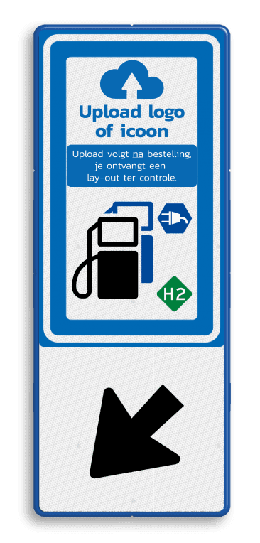 Verkeersbord RVV BW101_SP19 met pijl en logo