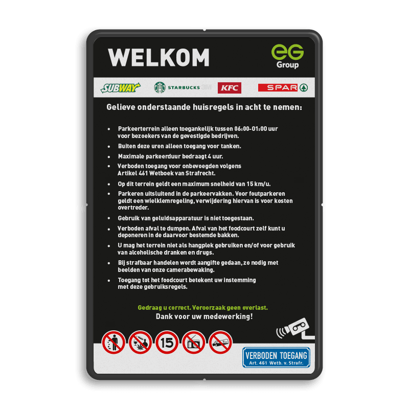 Huisregelbord - 2:3 - Reflecterend - in huisstijl