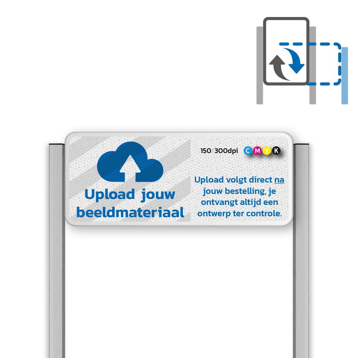 Parkeerplaats entreebord type TS3 Aluminium geborstelde staanders + eigen ontwerp