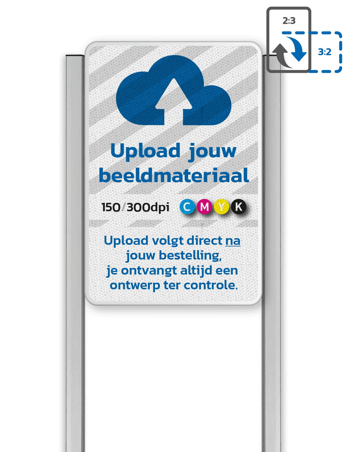 Portaalsysteem TS met informatiebord 3:2 met aluminium geborstelde staanders