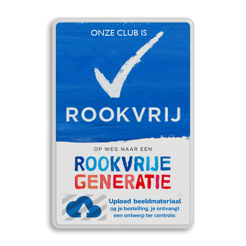 Informatiebord Rookvrij Sportclub met logo