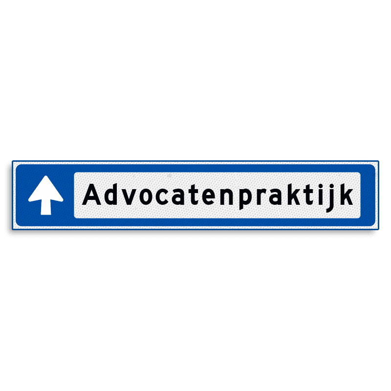 Verwijsbord KOKER Blauw/wit/zwart - met pijl, zonder pictogram - Klasse 3 reflecterend