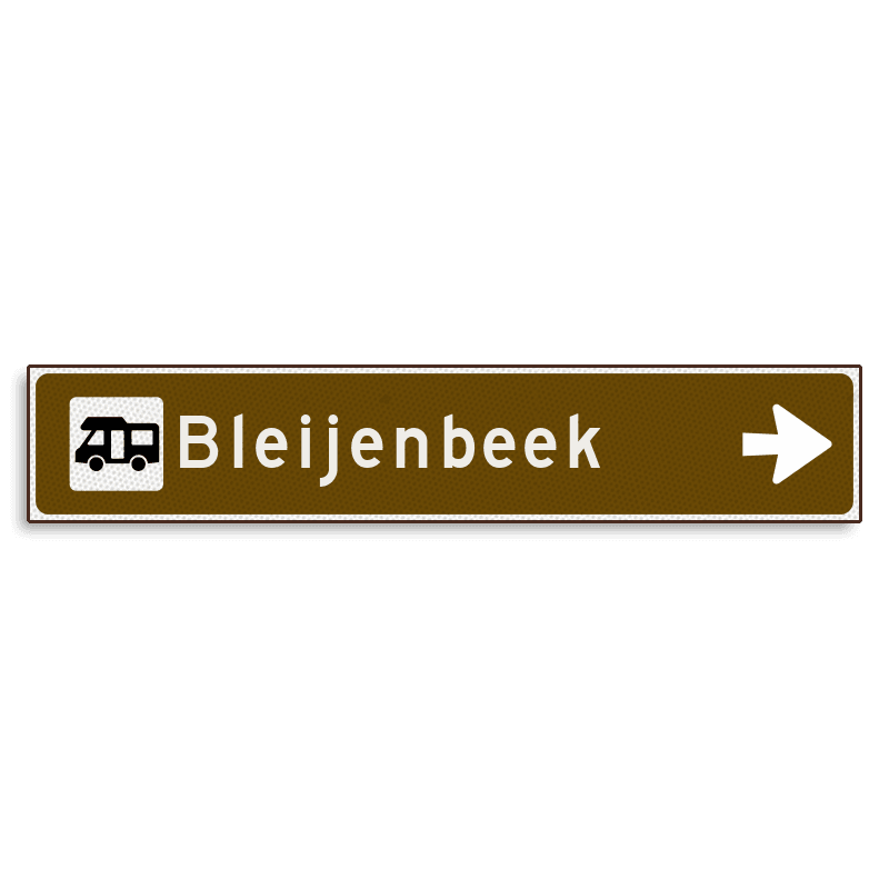 Verwijsbord KOKER Bruin/wit/zwart - pijl rechts, met 1 pictogram - Klasse 3 reflecterend
