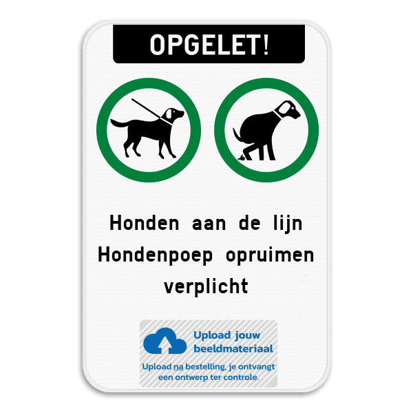 Informatiebord - 2 pictogrammen - eigen tekst en logo