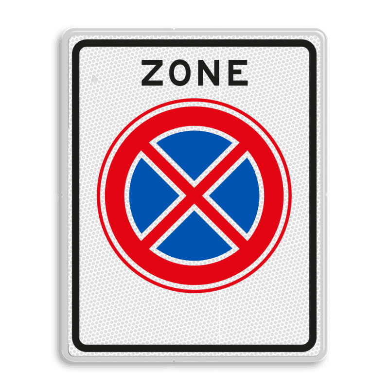 Verkeersbord RVV E02zb - ZONE Verbod stil te staan
