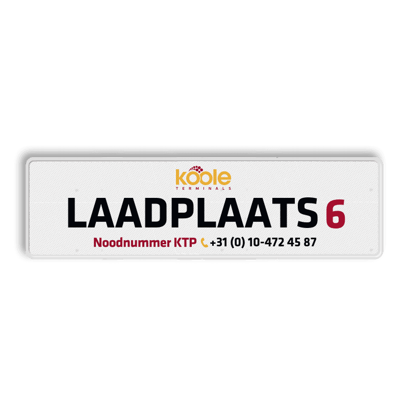 Informatiebord rechthoek 700x200 reflecterend + Laadplaats nummer