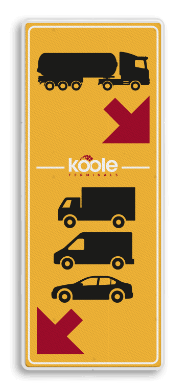 Routebord KOOLE 400x1000mm - Trucks / cars