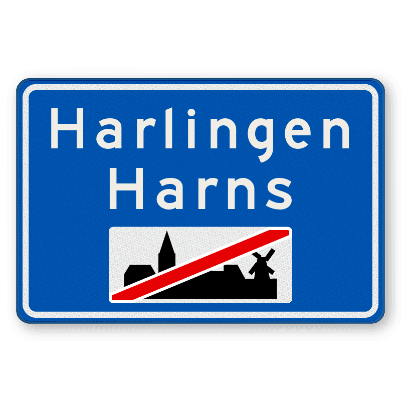 Plaatsnaambord 1180x800mm RVV H02c - Einde bebouwde kom