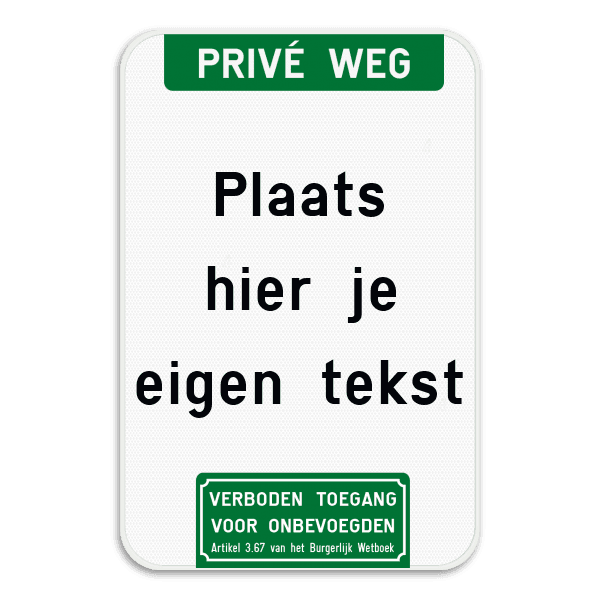 Tekstbord - Boventekst en pictogram
