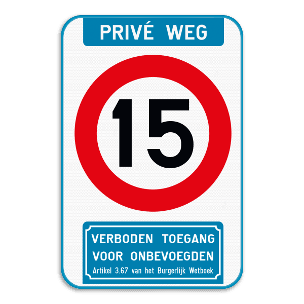 Verkeersbord - Privé weg - C43 - Ondertekst