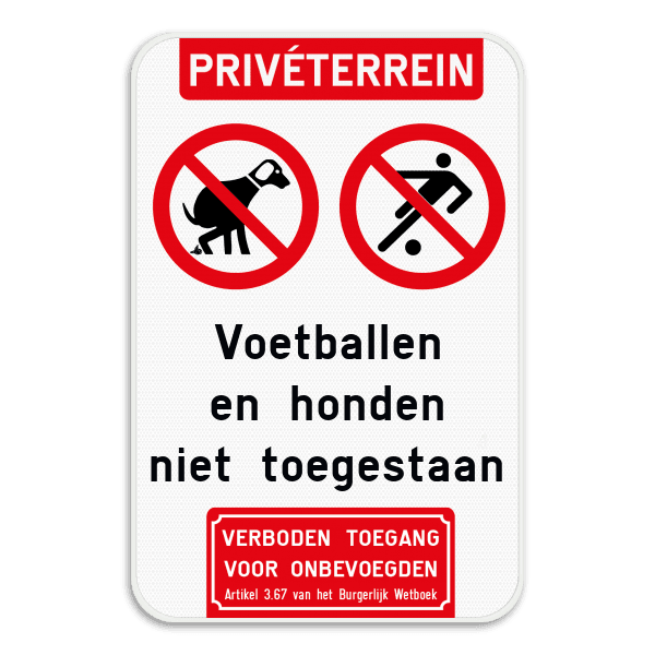 Informatiebord - 2 pictogrammen - Eigen tekst - Verboden toegang