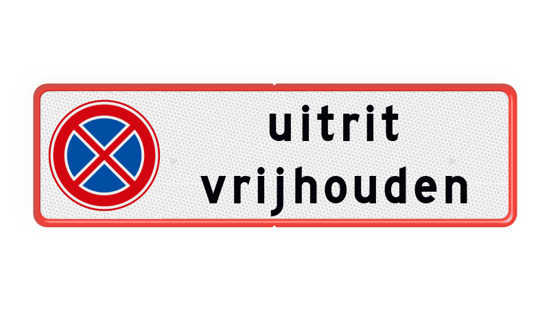 Verkeersbord uitrit vrijlaten RVV E02 + tekst - reflecterend