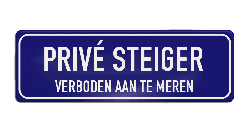 Bord Prive steiger - verboden aan te meren - klassiek