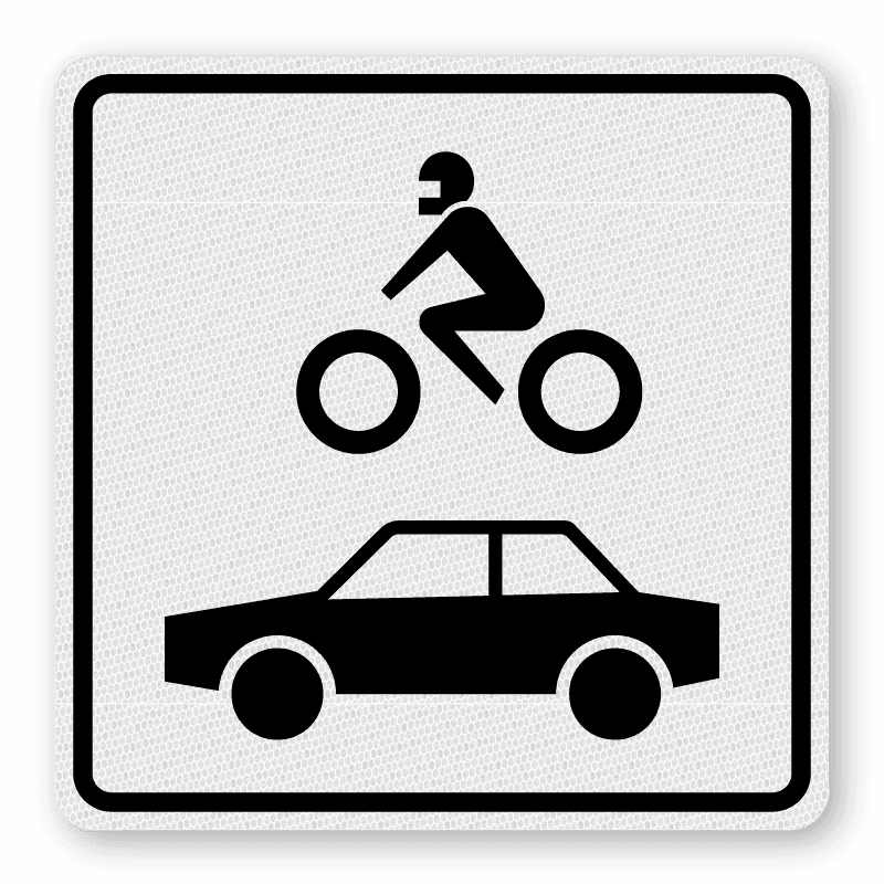 Sticker Auto's/motoren 250x250mm wit met pictogram