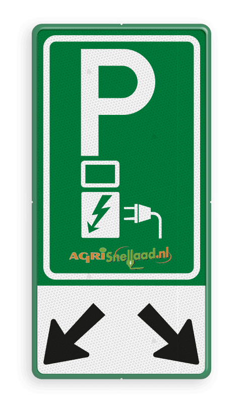 Verkeersbord RVV E08o - oplaadpunt AgriSnellaad+ pijlen - BE04b