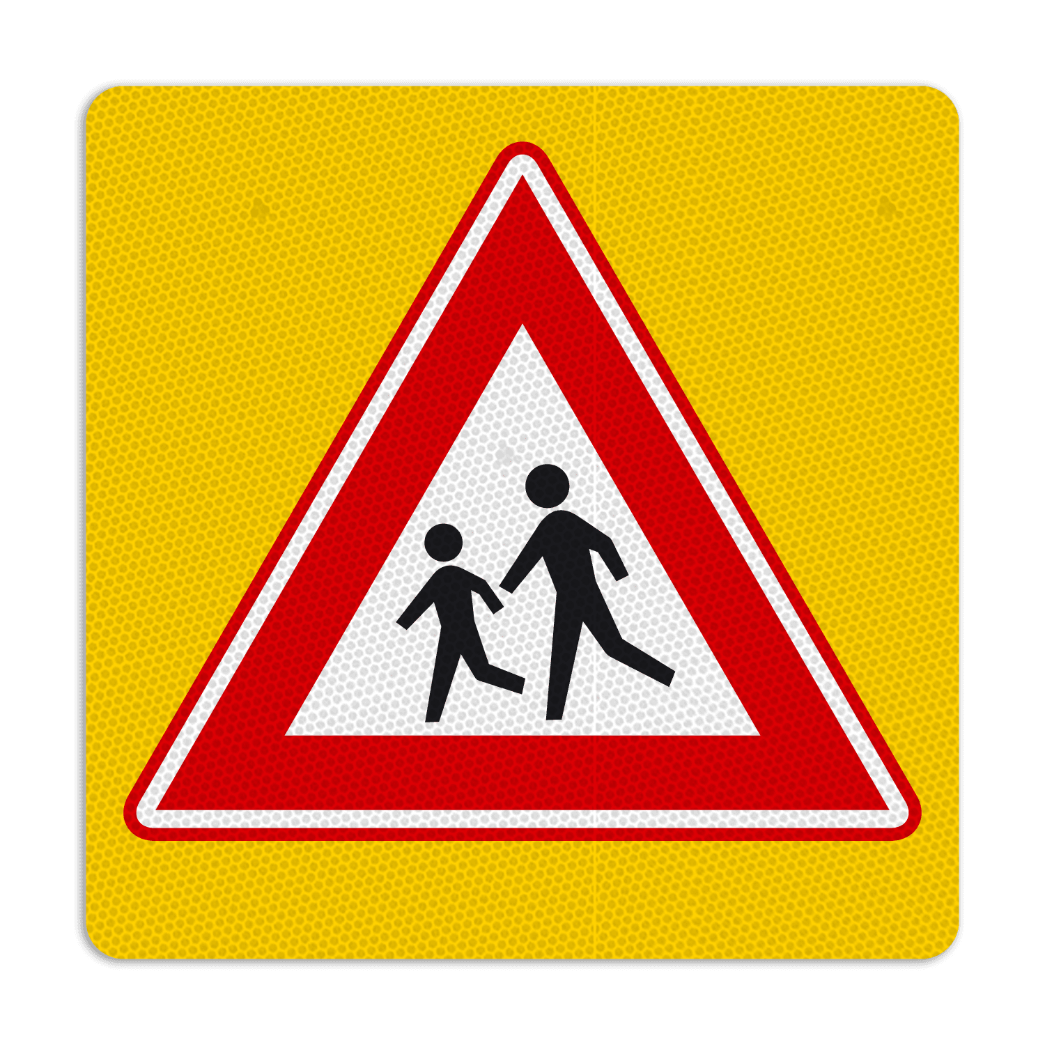 GFT bak sticker reflecterend 350x350mm - Opgepast kinderen