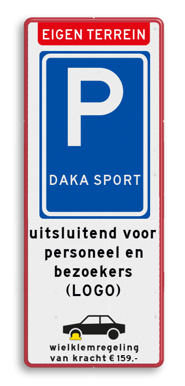Verkeersbord 400x1000mm ET-E10(VI)-WKR-LOGO