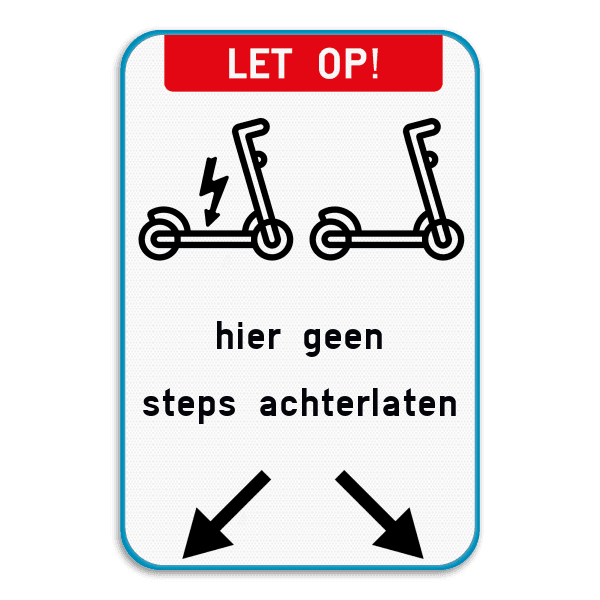 Informatiebord met 2 pictogrammen - Eigen tekst - Steps