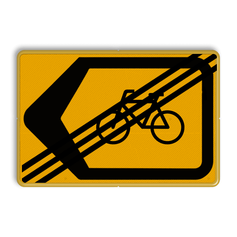 Omleidingsbord einde - T201e - Pijlkader links + pictogram