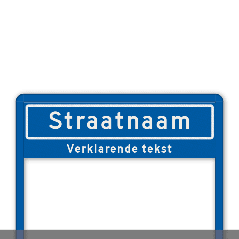 Straatnaamportaal 1200mm breed, 1 regelig met Verklarende tekst