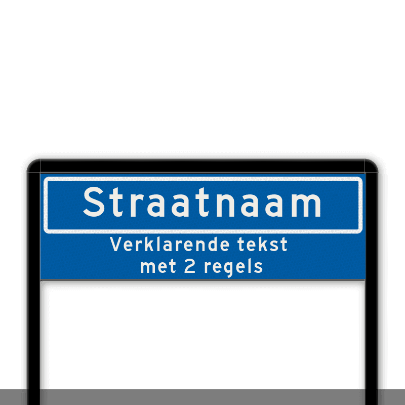 Straatnaamportaal 1200mm breed, met 2 regelige verklarende tekst