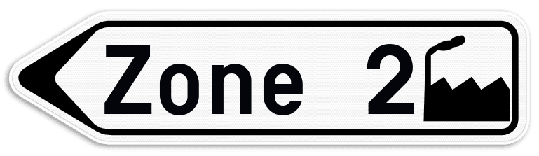 Verkeersbord SB250 F33a - Bewegwijzeringsbord op afstand Links