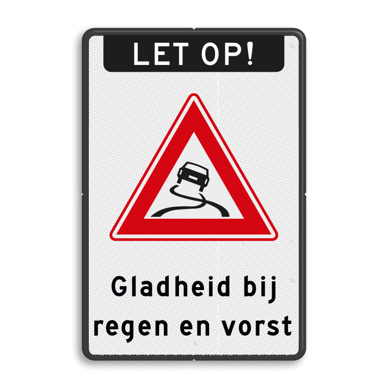Verkeersbord 400x600mm LET OP! J20 + tekst