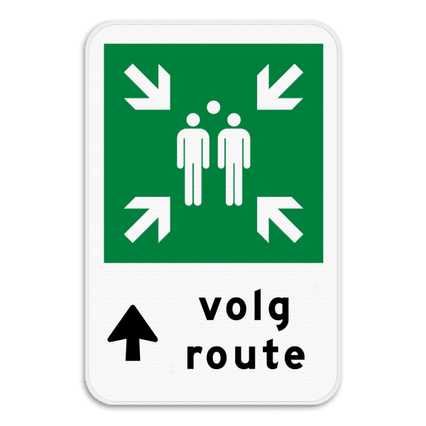 Verzamelplaats bord met pijl