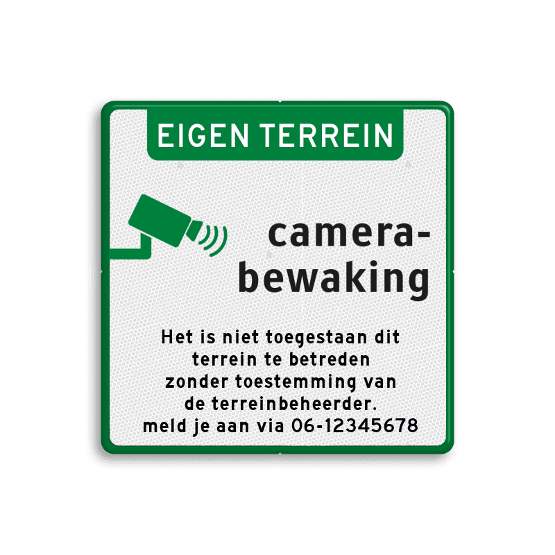 Informatiebord camerabewaking + eigen tekst