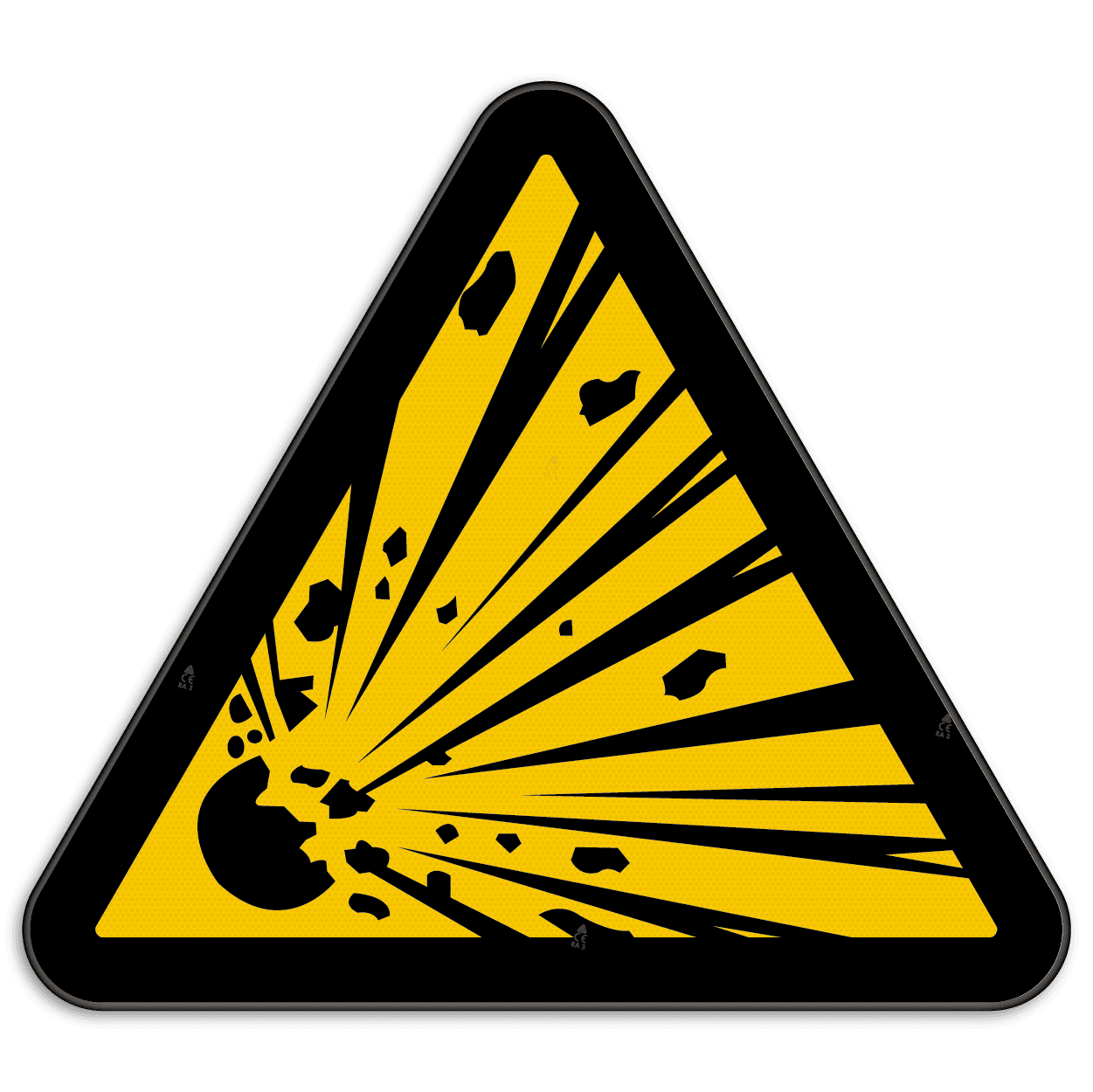 Panneau d'avertissement W002 - Matières explosives, risque d’explosion